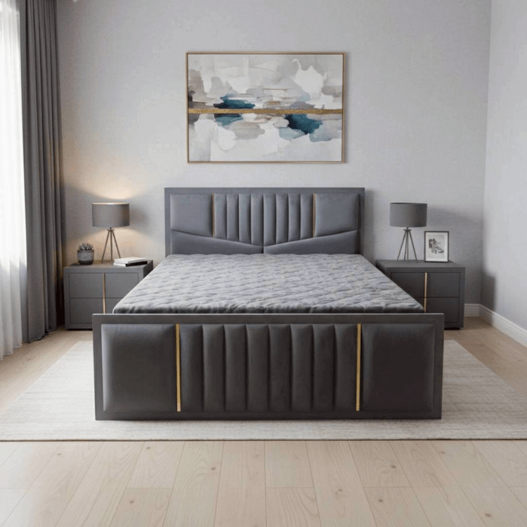 ฐานรองหัวเตียง 3.5 ฟุต WISDOM DESIGN FURNITURE รุ่น NEVERDIE สีเทา